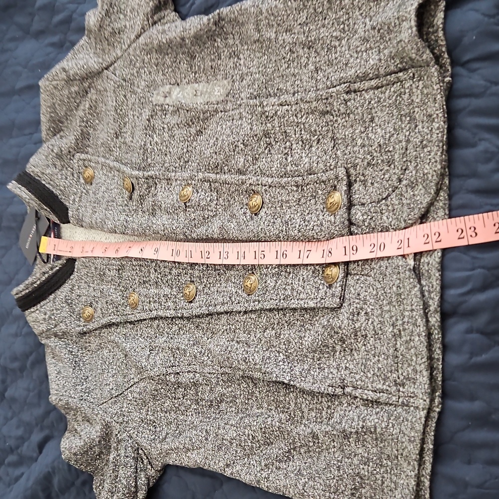NWT Tommy Hilfiger Classic Open-Front Military Band Jacket Women’s Medium Grey - Picture 11 of 12